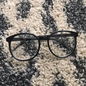 Large Round Black Frame Nerd Fashion Glasses